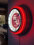 19" Florida State University Seminoles FSU Script Neon Clock