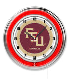 19" Florida State University Seminoles FSU Script Neon Clock