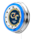 19" Georgia Tech Logo Neon Clock