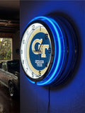 19" Georgia Tech Logo Neon Clock