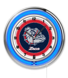 19" Gonzaga Bulldogs Neon Clock