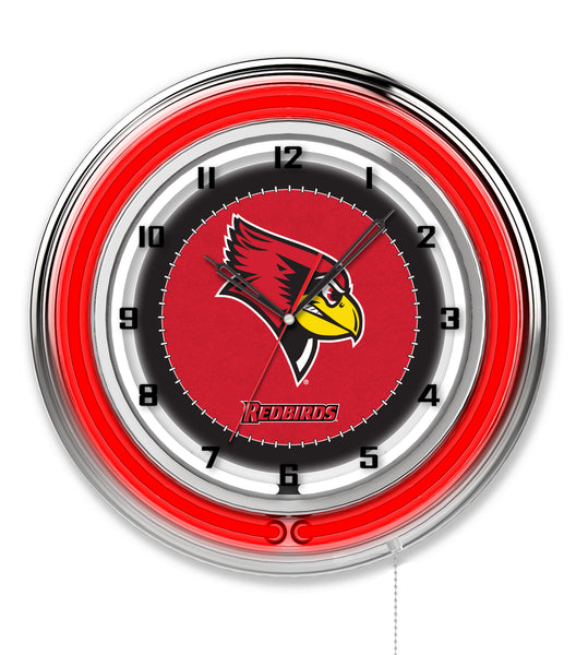 19" Illinois State Neon Clock | ISU Redbirds Retro Neon Clock