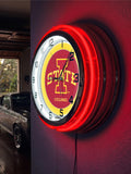 19" Iowa State Cyclones Neon Clock