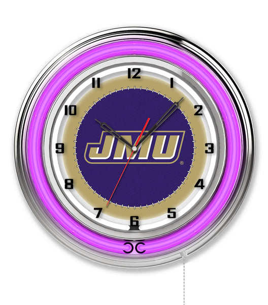19" James Madison Dukes Neon Clock