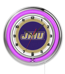19" James Madison University Dukes Logo Neon Clock