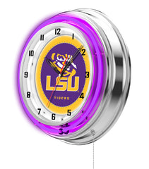 19" Louisiana State University Tigers Neon Clock