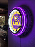 19" Louisiana State University Tigers Neon Clock