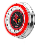 19" Louisville Cardinals Neon Clock