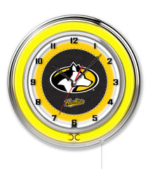 19" Michigan Tech University Huskies Logo Neon Clock