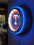 19" Texas Rangers Neon Clock