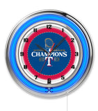 19" Texas Rangers 2023 World Series Champions Neon Clock