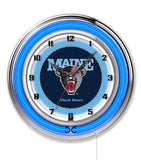 19" Maine Neon Clock | UM Black Bears Retro Neon Clock