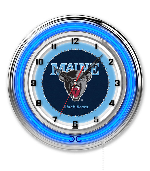 19" Maine Neon Clock | UM Black Bears Retro Neon Clock
