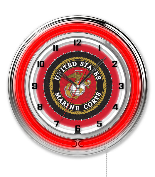 19" United States Marine Neon Clock