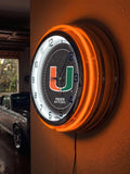 19" Miami Hurricanes Neon Clock