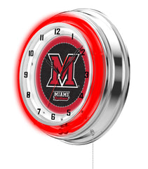 19" Miami Neon Clock | MU RedHawks Retro Neon Clock