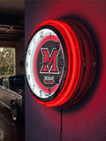 19" Miami Neon Clock | MU RedHawks Retro Neon Clock