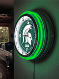 19" Michigan State University Spartans Neon Clock