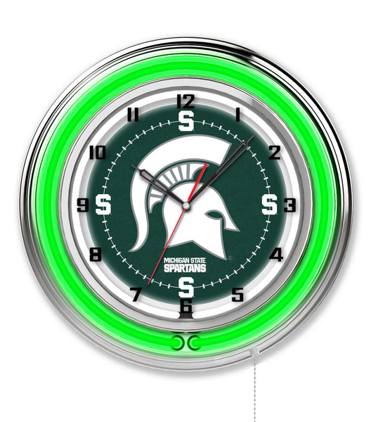 19" Michigan State University Spartans Neon Clock