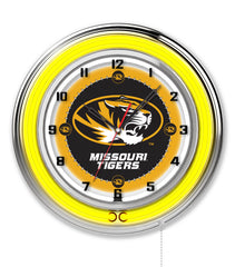 19" University of Missouri Tigers Logo Neon Clock