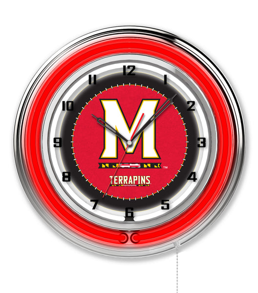 19" Maryland Terrapins Neon Clock