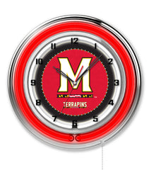 19" Maryland Terrapins Neon Clock