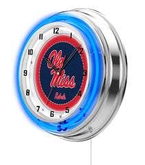 19" Mississippi Rebels Neon Clock