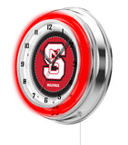 19" North Carolina State Wolfpack Neon Clock