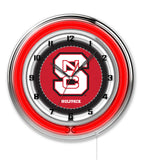 19" North Carolina State Wolfpack Neon Clock
