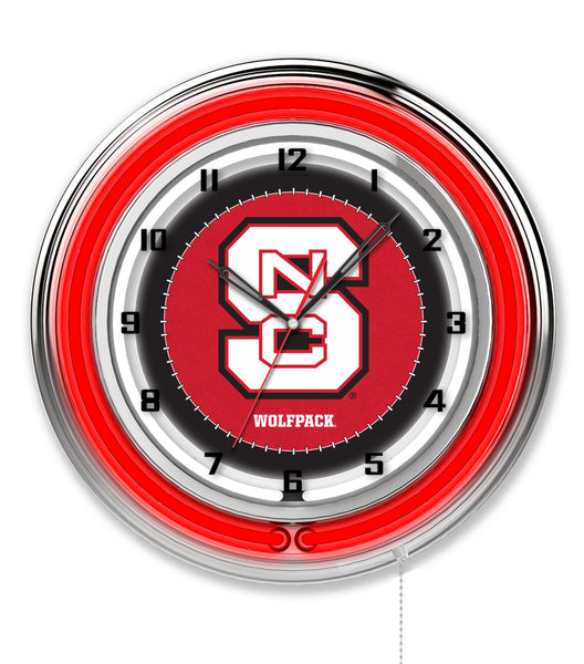 19" North Carolina State Wolfpack Neon Clock
