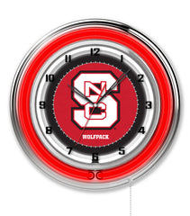 15" NC State Wolfpack Neon Clock