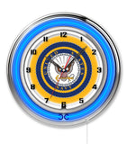 19" United States Navy Neon Clock