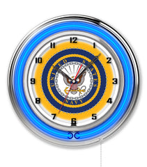 19" United States Navy Officially Licensed Logo Neon Clock