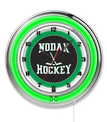 19" North Dakota Fighting Hawks Nodak Hockey Logo Neon Clock