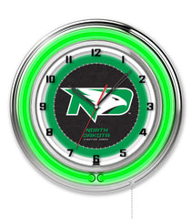 19" North Dakota Fighting Hawks Neon Clockrth Dakota Fighting Hawks Neon C