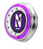 19" Northwestern Wildcats Neon Clock
