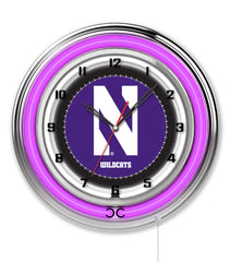 19" Northwestern Wildcats Neon Clock