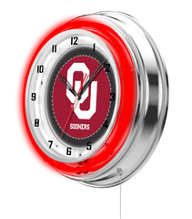 19" Oklahoma Sooners Neon Clock
