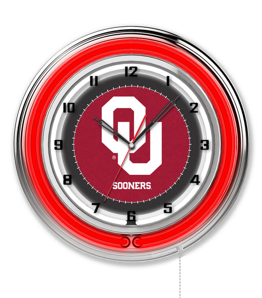 19" Oklahoma Sooners Neon Clock