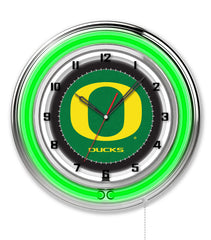 19" University of Oregon Logo Neon Clock