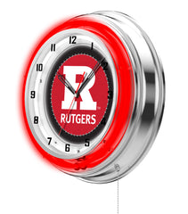 19" Rutgers Scarlet Knights Neon Clock