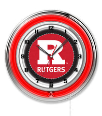 19" Rutgers Scarlet Knights Neon Clock