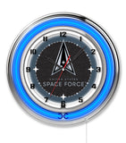 19" United States Space Force Neon Clock