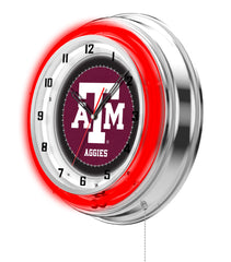 19" Texas A&M Aggies Neon Clock