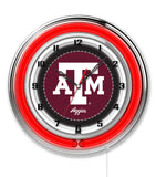 19" Texas A&M Aggies Neon Clock