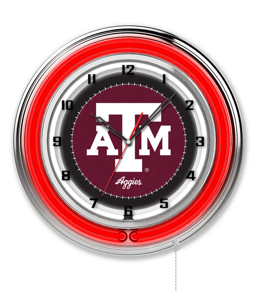 19" Texas A&M Aggies Neon Clock