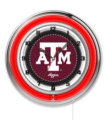 19" Texas A&M Aggies Neon Clock