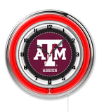 19" Texas A&M Aggies Neon Clock