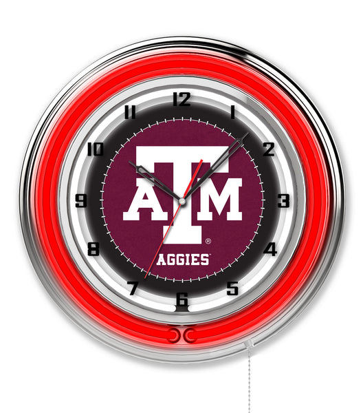 19" Texas A&M Aggies Neon Clock