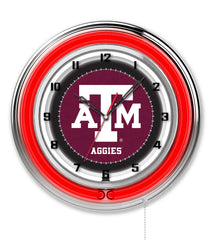 19" Texas A&M Aggies Neon Clock